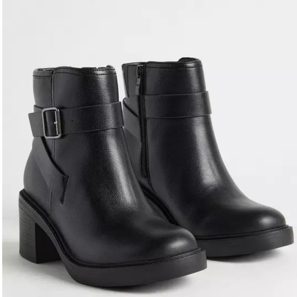Ankle Buckle Strap Heeled Booties (WW) - Picture 1 of 1